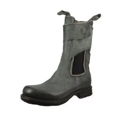 A.S.98 Damen Elegante Stiefelette 3003 Saintec A50216-0101-6223 Grau Smoke Leder Ankle Boots - Grau