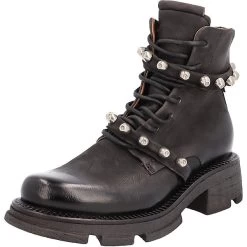 A.S.98 Schnürstiefelette Biker Boots - Schwarz