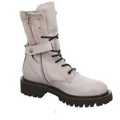 A.S.98 Damen Stiefeletten Schuhe Schnürboots Elegant Freizeit Glattleder Uni Schnürstiefeletten - Hellgrau -A.S.98 27185157 06