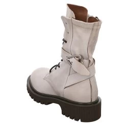 A.S.98 Damen Stiefeletten Schuhe Schnürboots Elegant Freizeit Glattleder Uni Schnürstiefeletten - Hellgrau -A.S.98 27185157 07