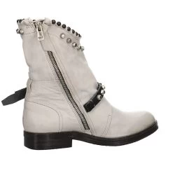 A.S.98 Damen Stiefel Schuhe Boots Elegant Freizeit Nieten Glattleder Uni Klassische Stiefel - Hellgrau -A.S.98 27202346 05
