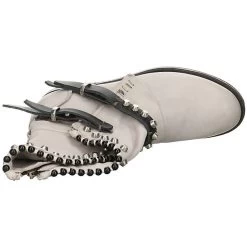 A.S.98 Damen Stiefel Schuhe Boots Elegant Freizeit Nieten Glattleder Uni Klassische Stiefel - Hellgrau -A.S.98 27202346 08