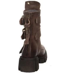 A.S.98 Damen Stiefeletten Schuhe Boots Elegant Freizeit Glattleder Uni Plateau-Stiefeletten - Braun -A.S.98 27299000 04