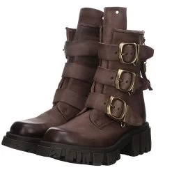 A.S.98 Damen Stiefeletten Schuhe Boots Elegant Freizeit Glattleder Uni Plateau-Stiefeletten - Braun -A.S.98 27299000 10